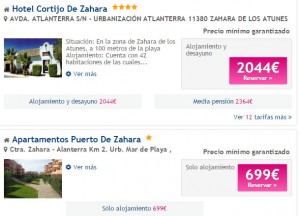 Hoteles Zahara de los Atunes 2020: ofertas para Julio y Agosto